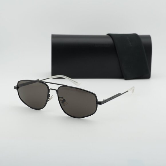Bottega Veneta BV1125S 001 Aviator Sunglasses - Black/Grey main image 11